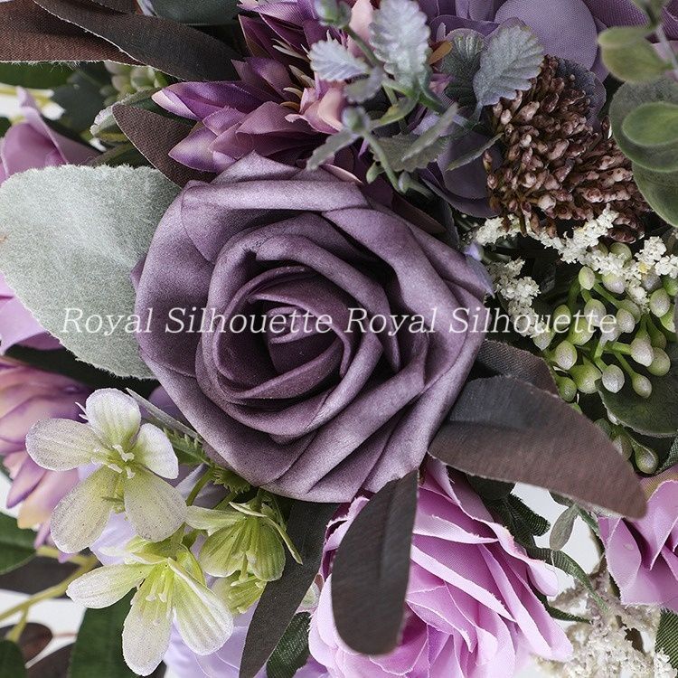 結婚式造花ウェディングブーケブローチブーケ結婚式アクセサリー Purple プリザーブドフラワー クラッチブーケ ウェディング 結婚式
