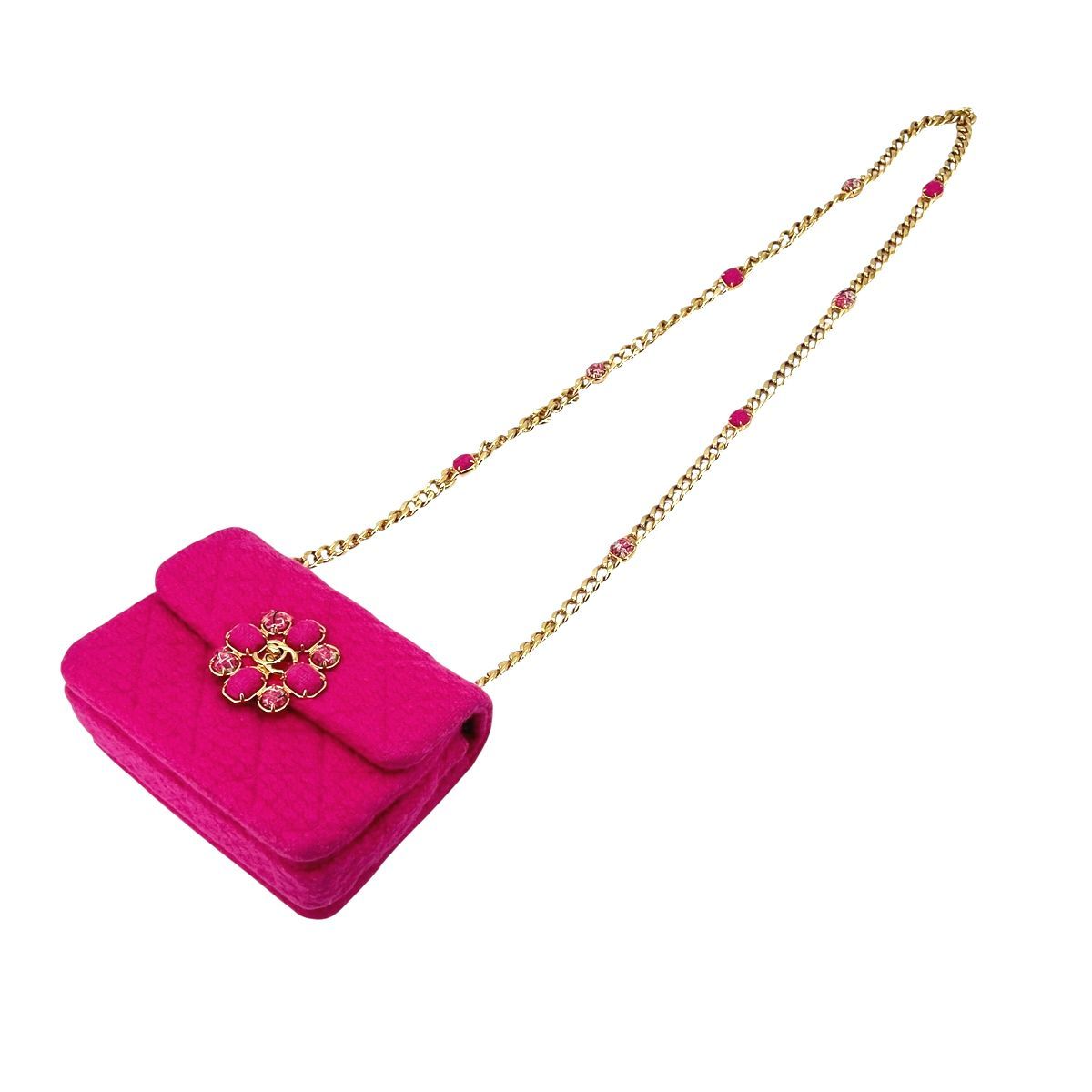 CHANEL シャネル ミニフラップバッグ チェーンショルダー AS3616 カシミヤツイード ターンロック ココマーク マトラッセ ピンク レディース 25029394 AO