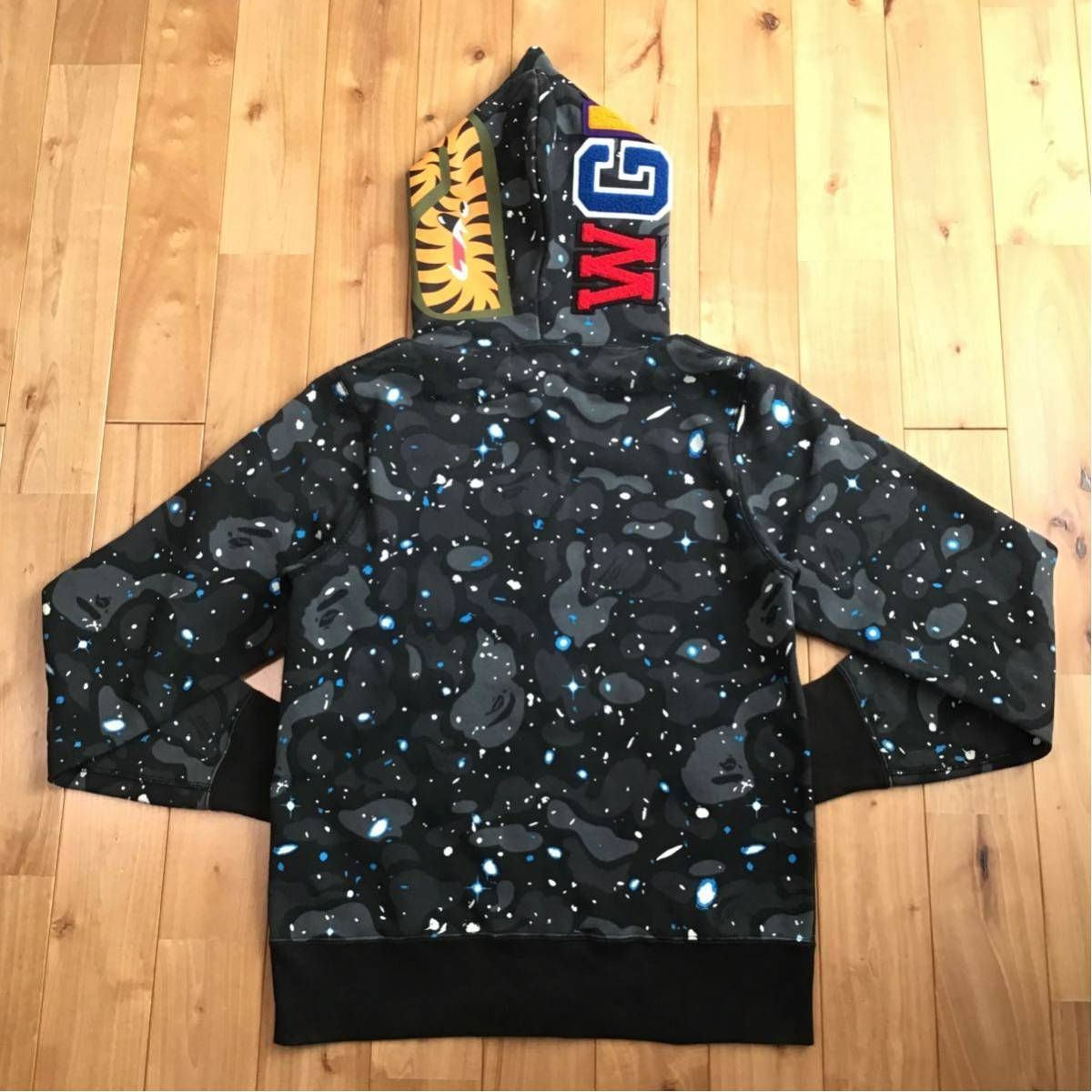 Bape space camo ponr shark clearance hoodie black