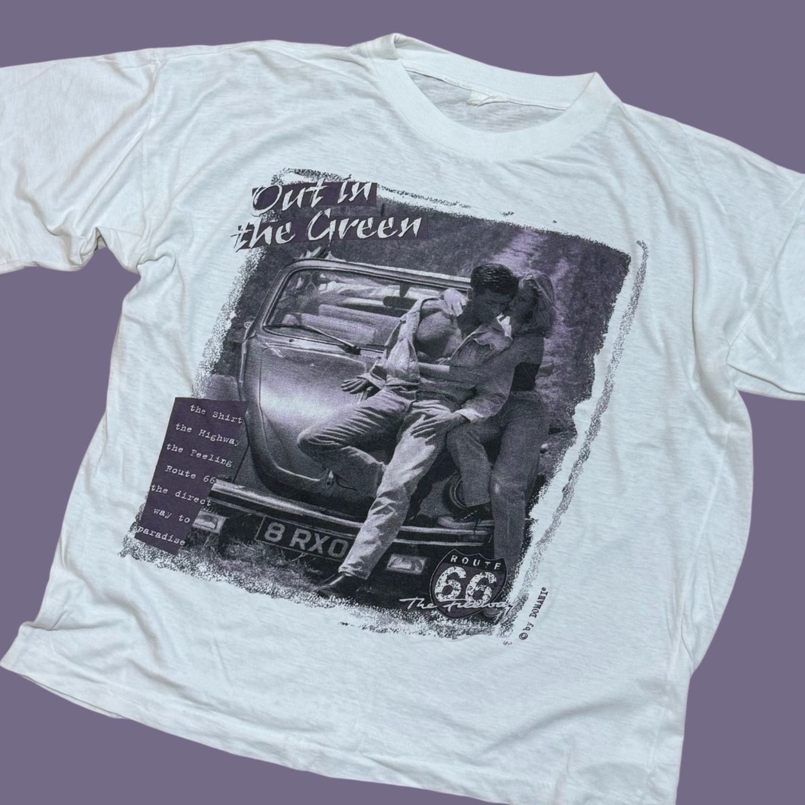 90s ROUTE66 PhotoVintage Tshirts フォトTシャツ モノクロ写真 