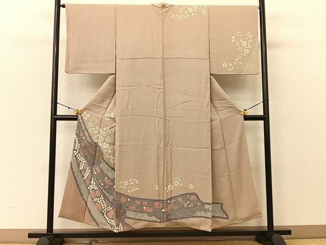 平和屋着物○訪問着 絞り 辻が花 流水舞蝶文 暈し染め 金彩