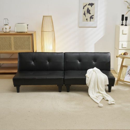 ソファベッド ソファ ベッド ロータイプ 2人 PU リクライニングソファ