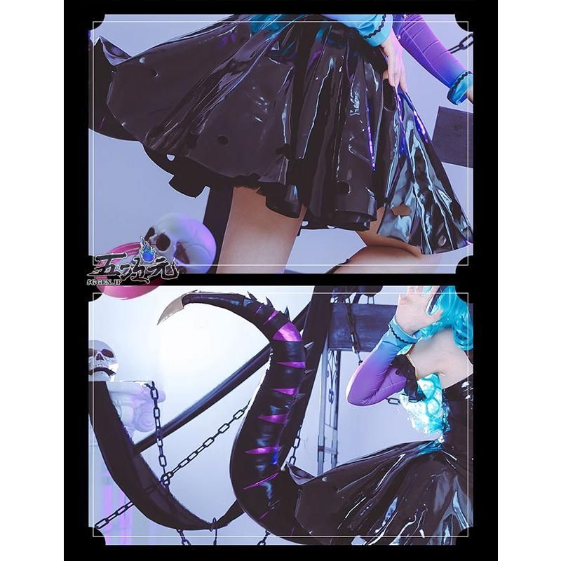 火花 ボーカロイド コスプレ 初音ミク 小悪魔 衣装 尻尾 角込み ウィッグ 靴 追加 WWW_TRAVELLANDINDIA_COM