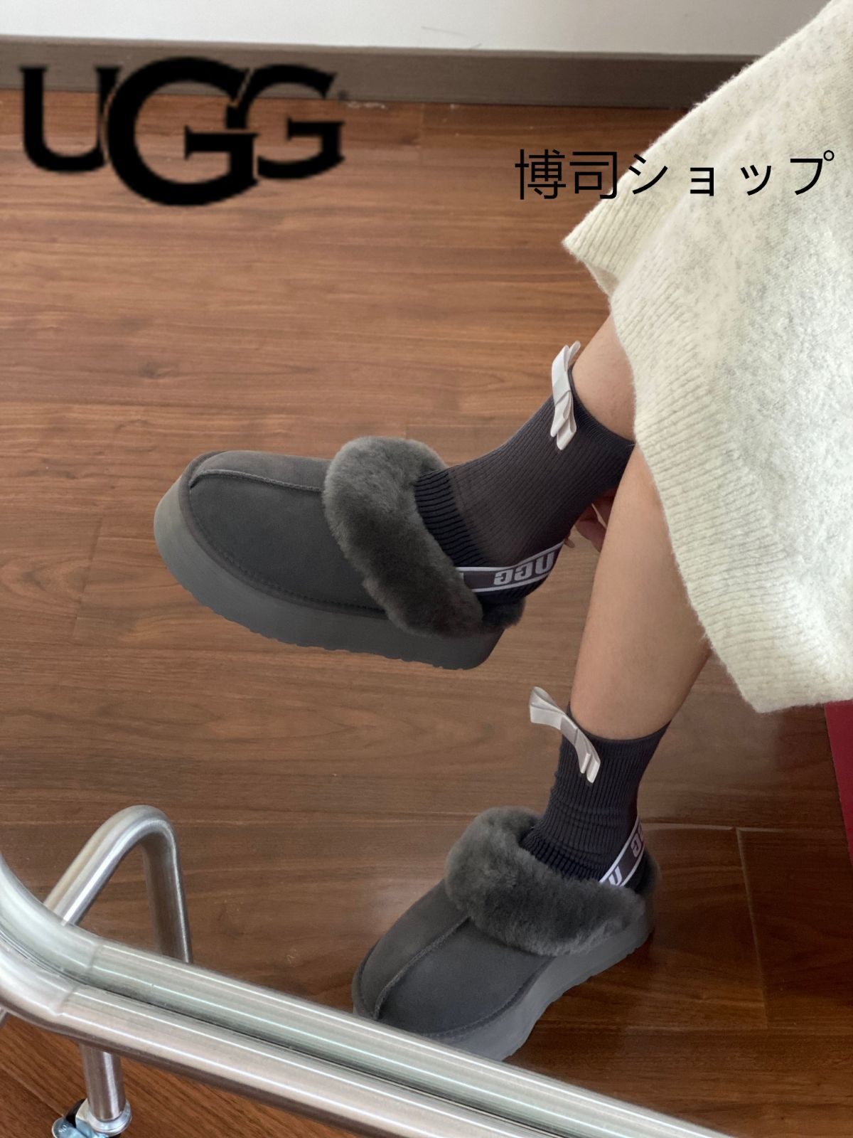 新品、未使用】アグ UGG サンダル ファー ファンケット レディース 厚底 FUNKETTE グレー 1113474 - メルカリ