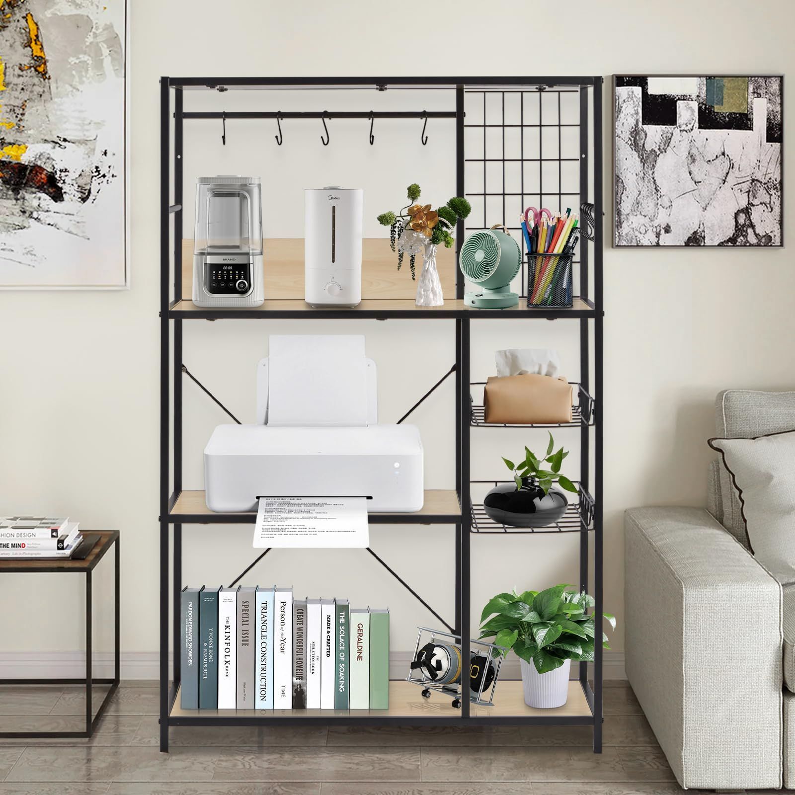 新着商品 全体耐荷重90kg 大型電子レンジ対応 キッチン棚 食器棚 キッチン収納 幅83 キッチンラック S字フック10個 レンジ台 レンジラック アジャスター付きオープンラック fusehome NEXPOTALLINN_EU