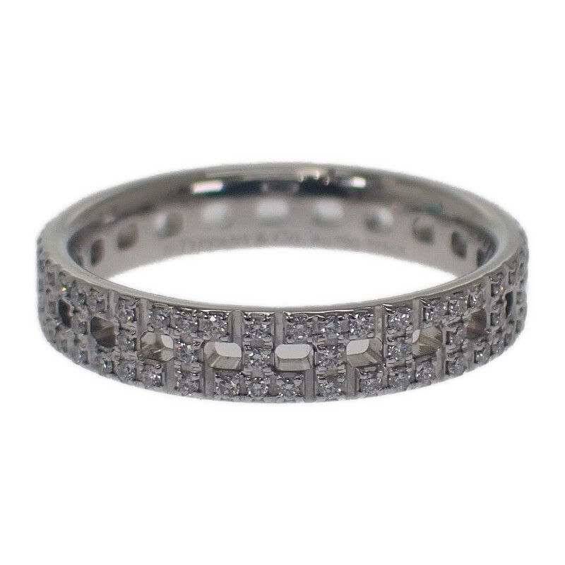 ティファニー Tトゥルー ナローリング K18WGホワイトゴールド 8号 指輪