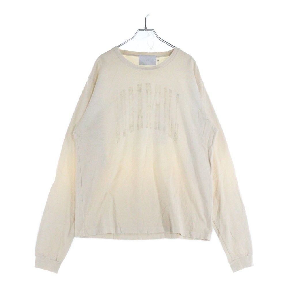 SUGARHILL シュガーヒル 23AW デストロイ加工 フロントロゴ 長袖Tシャツ ロンT カットソー ベージュ 23AWCS09