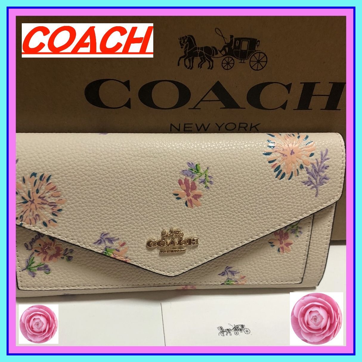 在庫僅少】 ⭐️ コーチ COACH 花柄 フラワー 長財布 69842 tdh