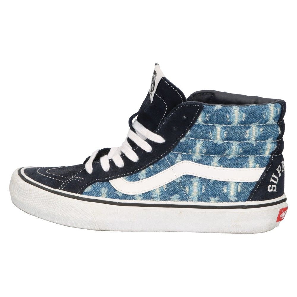 SUPREME (シュプリーム) 20SS×VANS Hole Punch Denim Sk8-Hi Pro バンズ ホールパンチデニムスケートハイ  ハイカットスニーカー インディゴ×ネイビー 27cm/US9