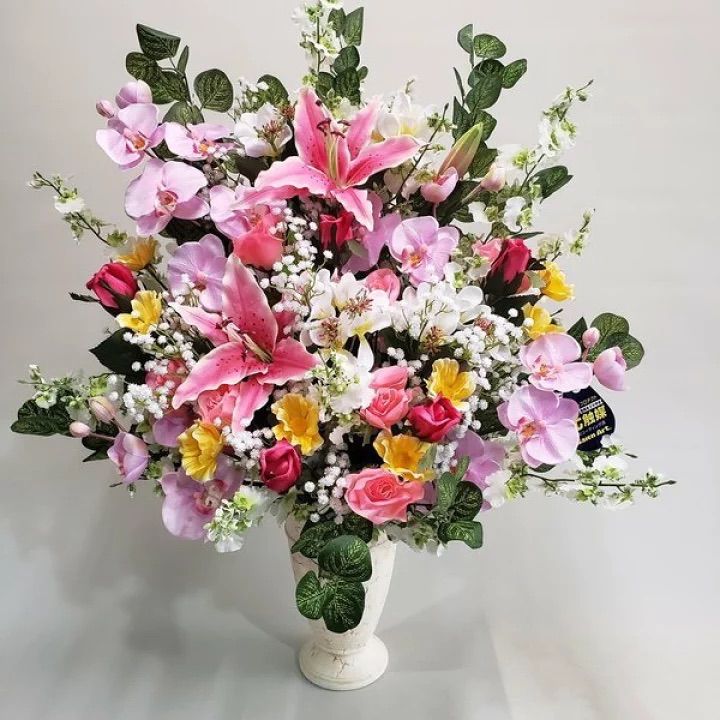 造花胡蝶蘭・百合MIXアレンジAR139[高80cm×幅55cm]光触媒コーティング 