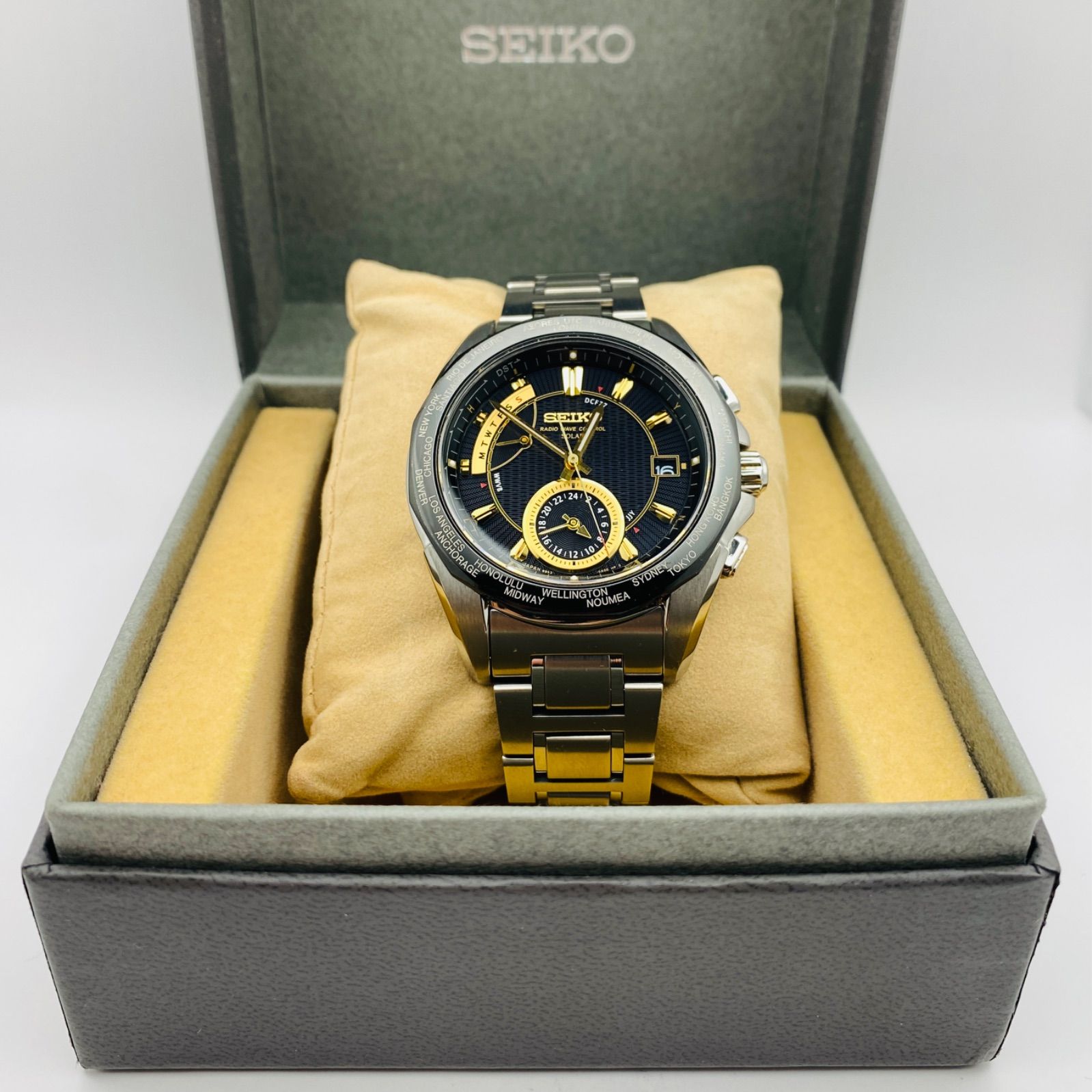 T180）美品 稼動品 SEIKO セイコー 電波ソーラー BRIGHTZ ブライツ 
