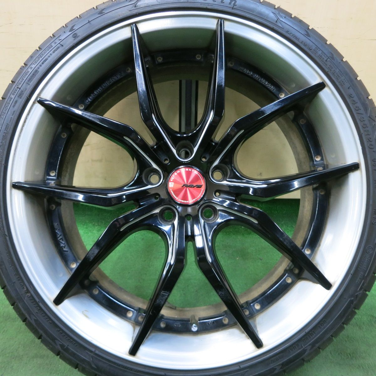 送料無料] バリ溝！22年！9.5分！1本☆RAYS gram LIGHTS 57FXX-PRO 245