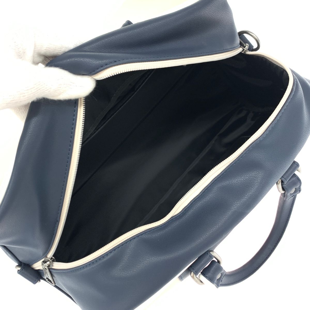 DIESEL ディーゼル  ボストンバッグ 良好  ベージュ×ネイビー PVC  ユニセックス 2WAY ショルダー bag 鞄 【中古】