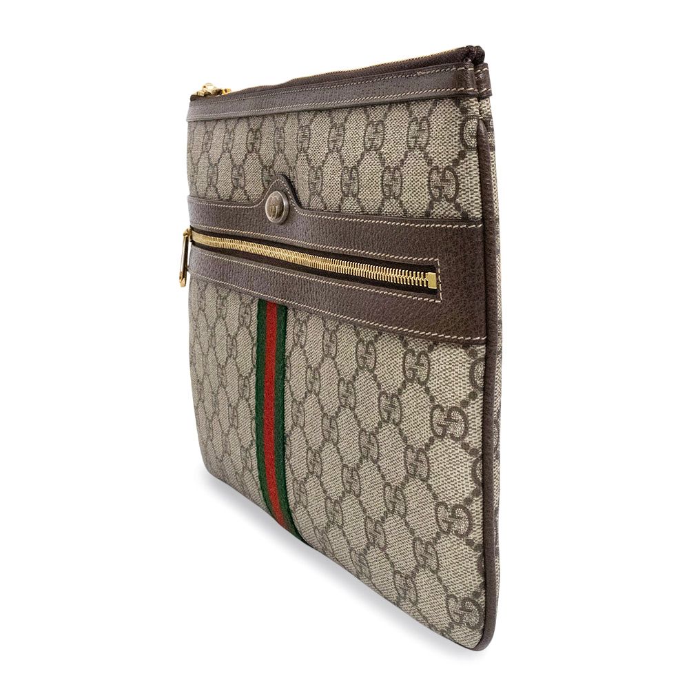 教育する グッチ オフィディア シェリーライン ウェブライン クラッチバッグ GGスプリームキャンバス レザー ベージュ ブラウン ゴールド金具 517551 GUCCI  100%品質保証、送料無料。