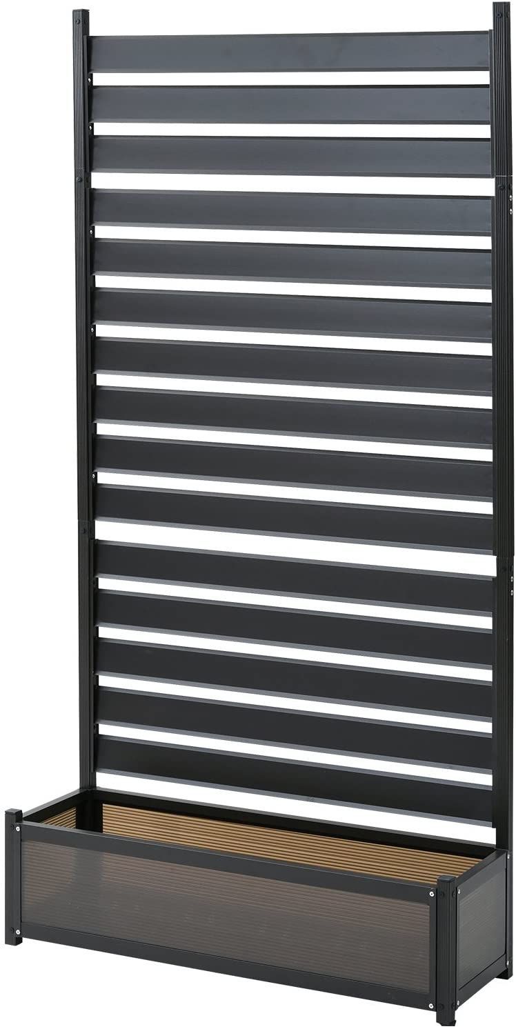 アルミプランターフェンス 幅90.5×奥行30.5×高さ180 cm KAPF-90180 ダークブラウン