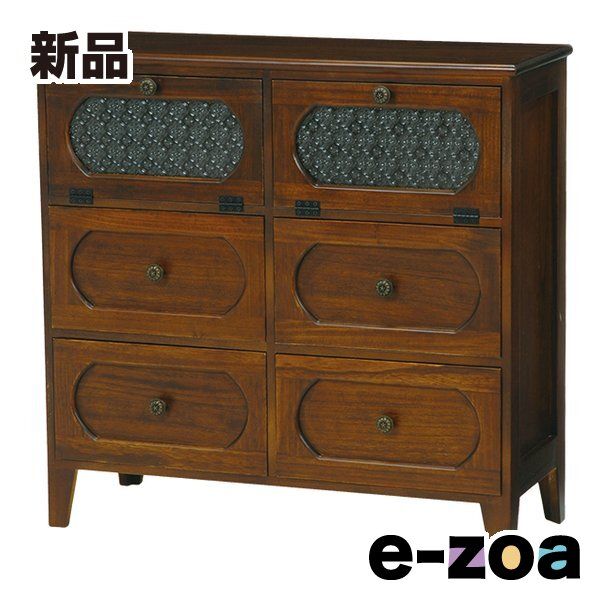 萩原  ハギハラ チェスト レトロ ブラウン 幅80×奥行32×高さ78cm MCH-5186BR (2518845)