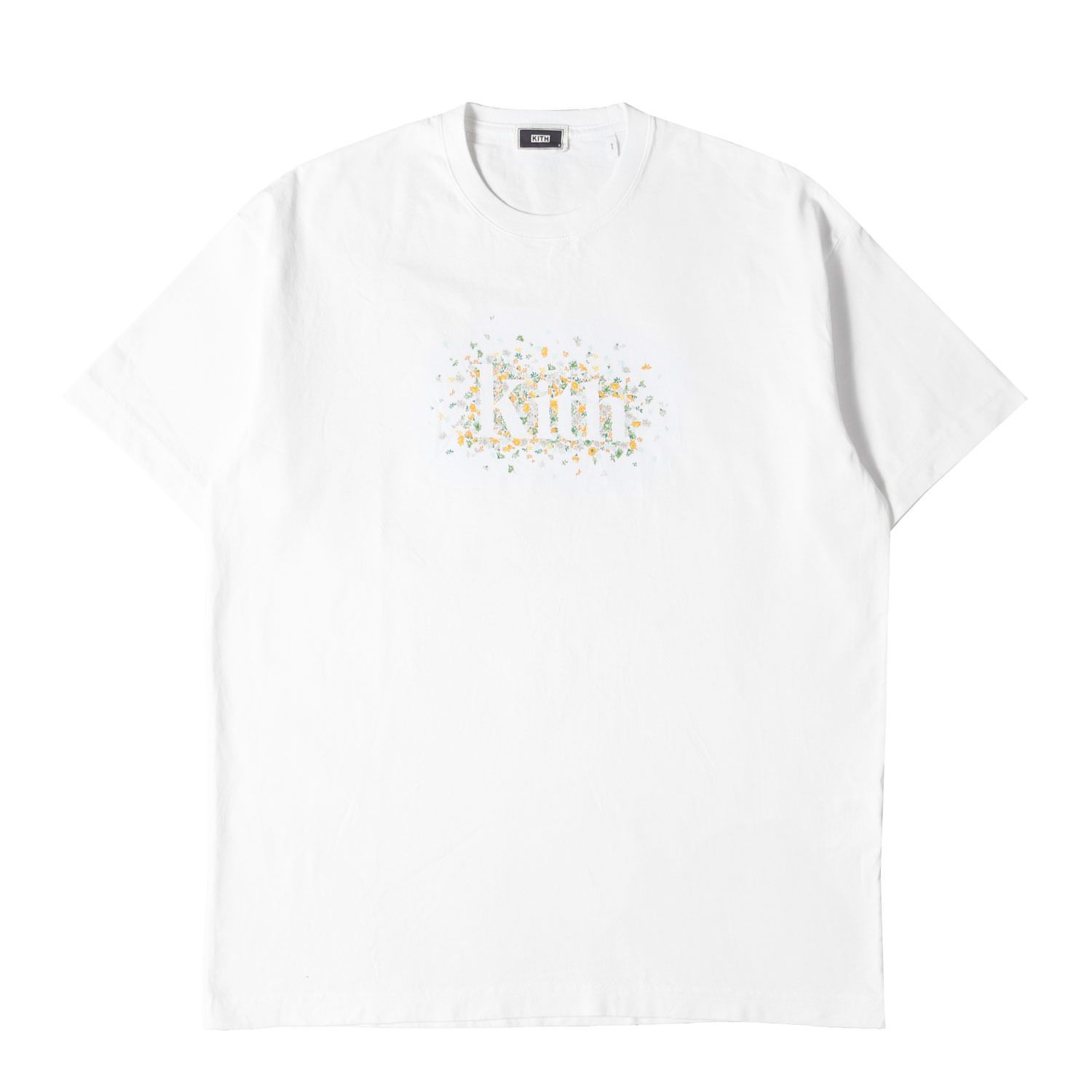 KITH NYC キス ニューヨークシティー Tシャツ サイズ:S / 23SS フラワーロゴ クルーネック Tシャツ (Meadow Serif Tee) / ホワイト 白 / トップス カットソー 半袖【メンズ】【中古】【K4468】 KITH NYC キス ニューヨークシティー Tシャツ サイズ:S / 23SS