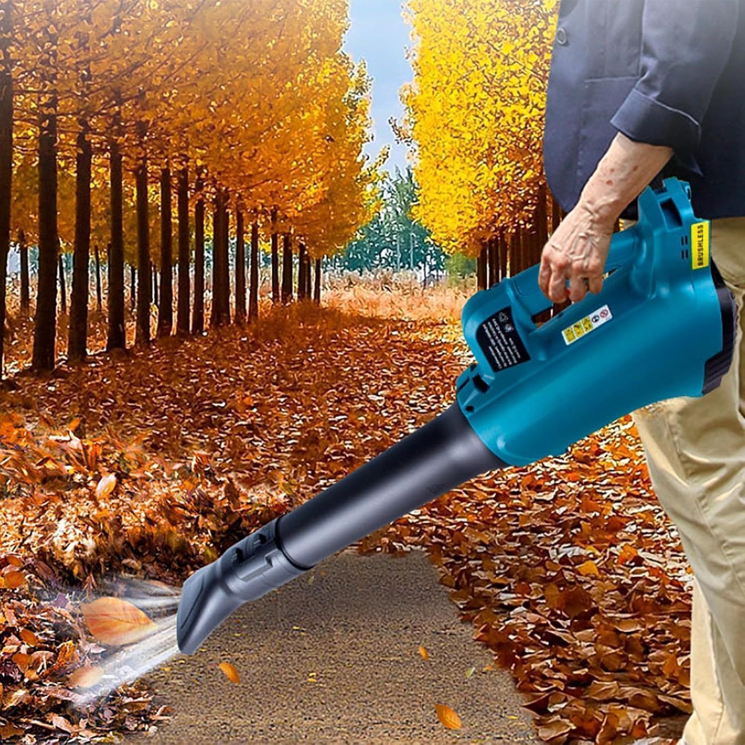 人気推薦◆コードレスリーフブロワー ブースターインペラとボルテックスエアダクト付き芝生掃除機 速度1000-1800rpm|min 風速6段階調整