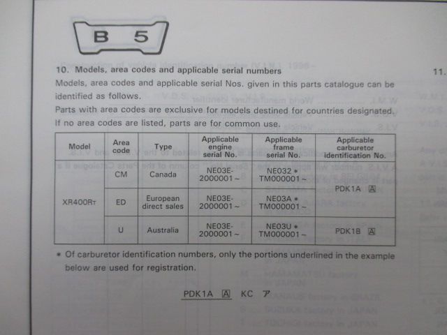 XR400RT パーツリスト 2版 ホンダ 正規 中古 バイク 整備書 NE032
