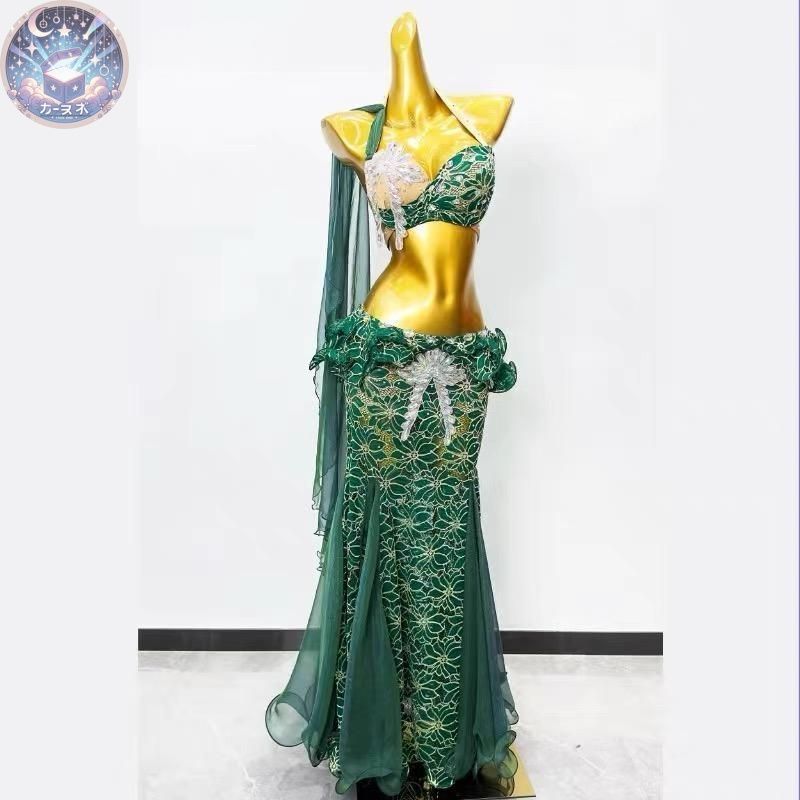 ベリーダンスオリエンタル衣装 シースルスパンコールデザインブラ