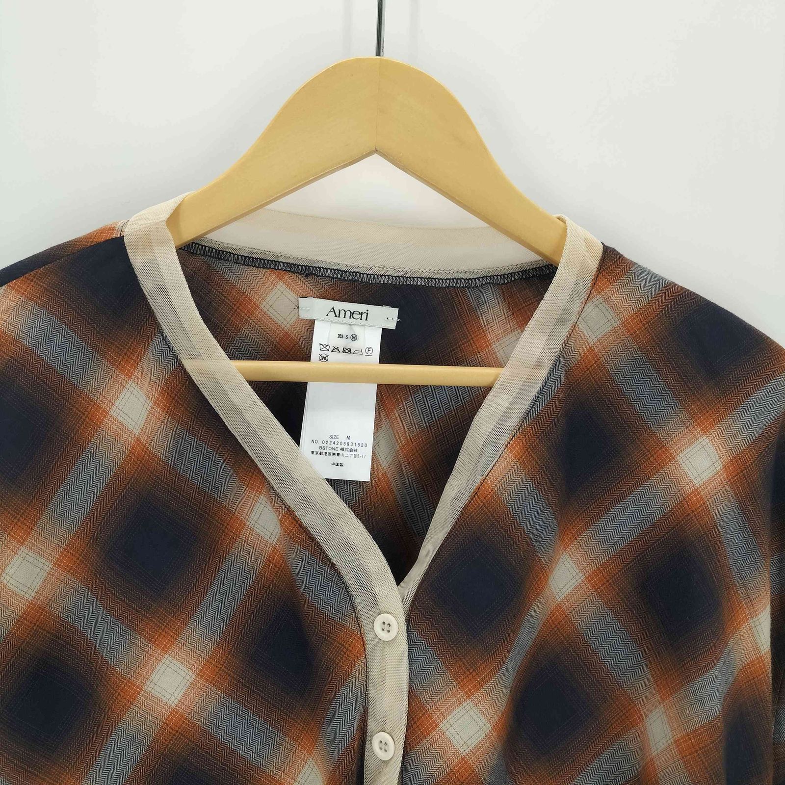 アメリヴィンテージ Ameri VINTAGE 2PIECE OMBRE CHECK TIERED DRESS 