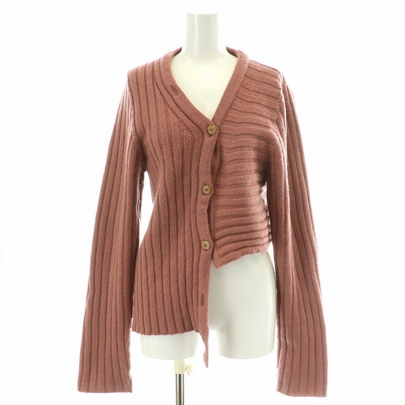 ベースレンジ BASERANGE ニットカーディガン 長袖 リブ Vネック