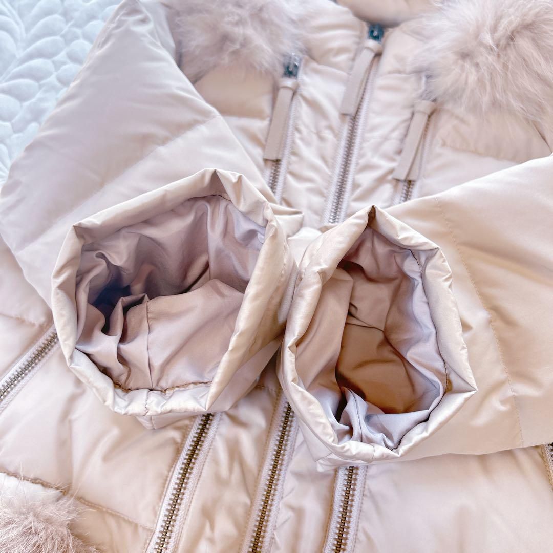 Diagram ダイアグラム フーディ ダウンジャケット 36 ベージュ レディース Diagram フォックスファー フーディ ダウンコート ベージュ 36 - メルカリ