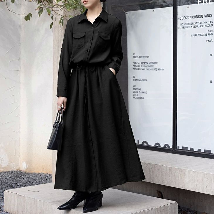 ロング シャツワンピース ワンピース 襟付き レディースファッション ゆったり 楽ちん オーバーサイズ 体型カバー マタニティ カジュアル  送料無料 ZYP29今がチャンス