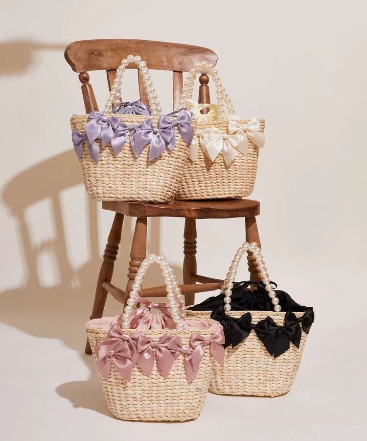 4点新品】Maison de FLEUR メゾンドフルール リボン付きかご