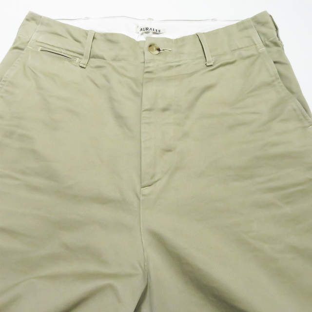 AURALEE オーラリー 日本製 WASHED FINX CHINO WIDE PANTS ウォッシュドフィンクスチノワイドパンツ A7AP01CN  4 LIGHT KHAKI ライトカーキ コットン ボトムス g8939 - メルカリ