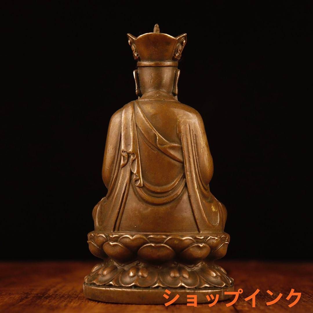 銅製 地蔵王菩薩 仏像 礼仏 供養 装飾品 工芸品 美術品 仏像 彫刻 地蔵 風水 木彫り 開運 置き物 十徳夢叶え地蔵尊 樟