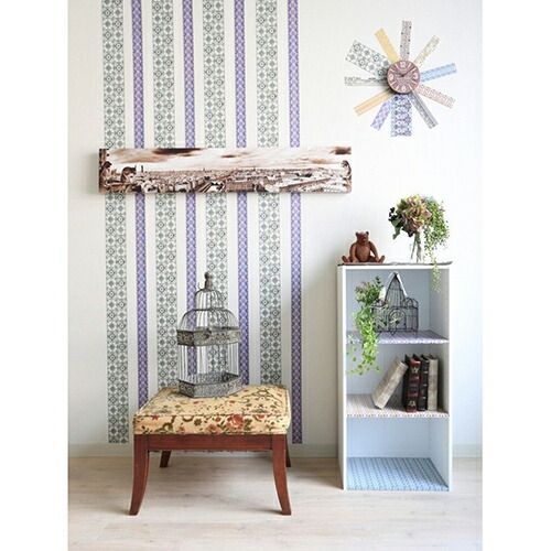 【店内全品送料無料】 まとめ ニトムズ インテリアマスキングテープ 8m 100mm幅 フラワー|レッド M3710 ×6セット 絶対大特恵！