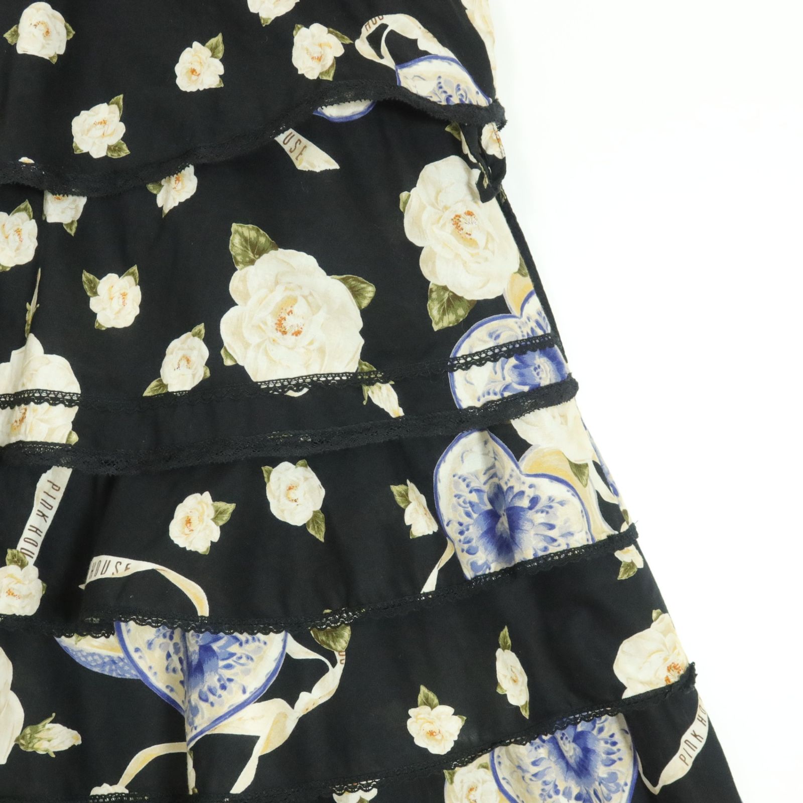 美品】ピンクハウス☆豪華！レース付きかぶせ段々フリル♪ローン  