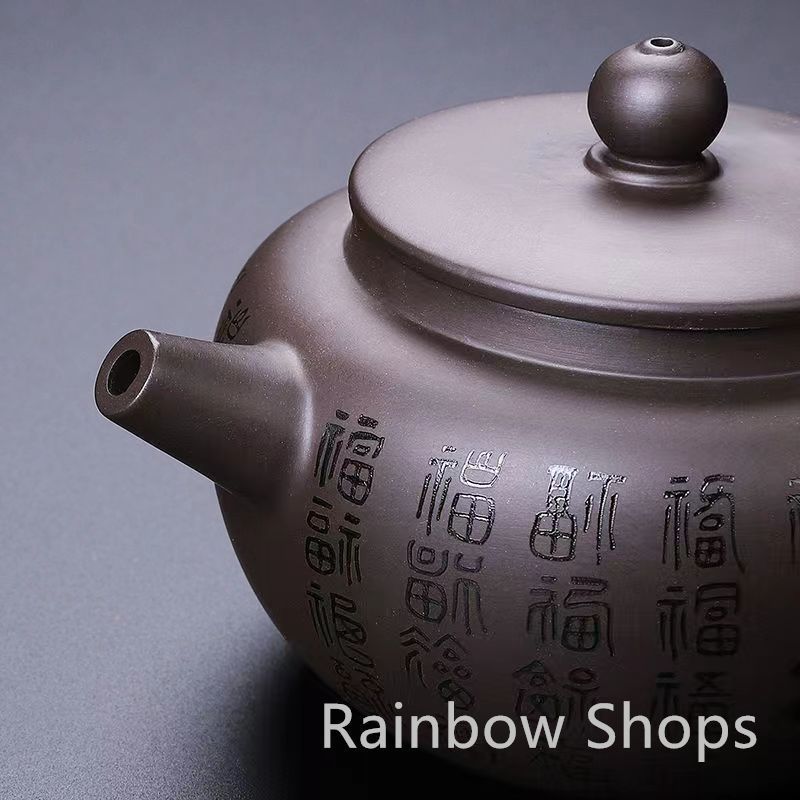 新品未使用】紫砂壺小扁敦 170mlく茶葉の出し入れがしやすい素朴