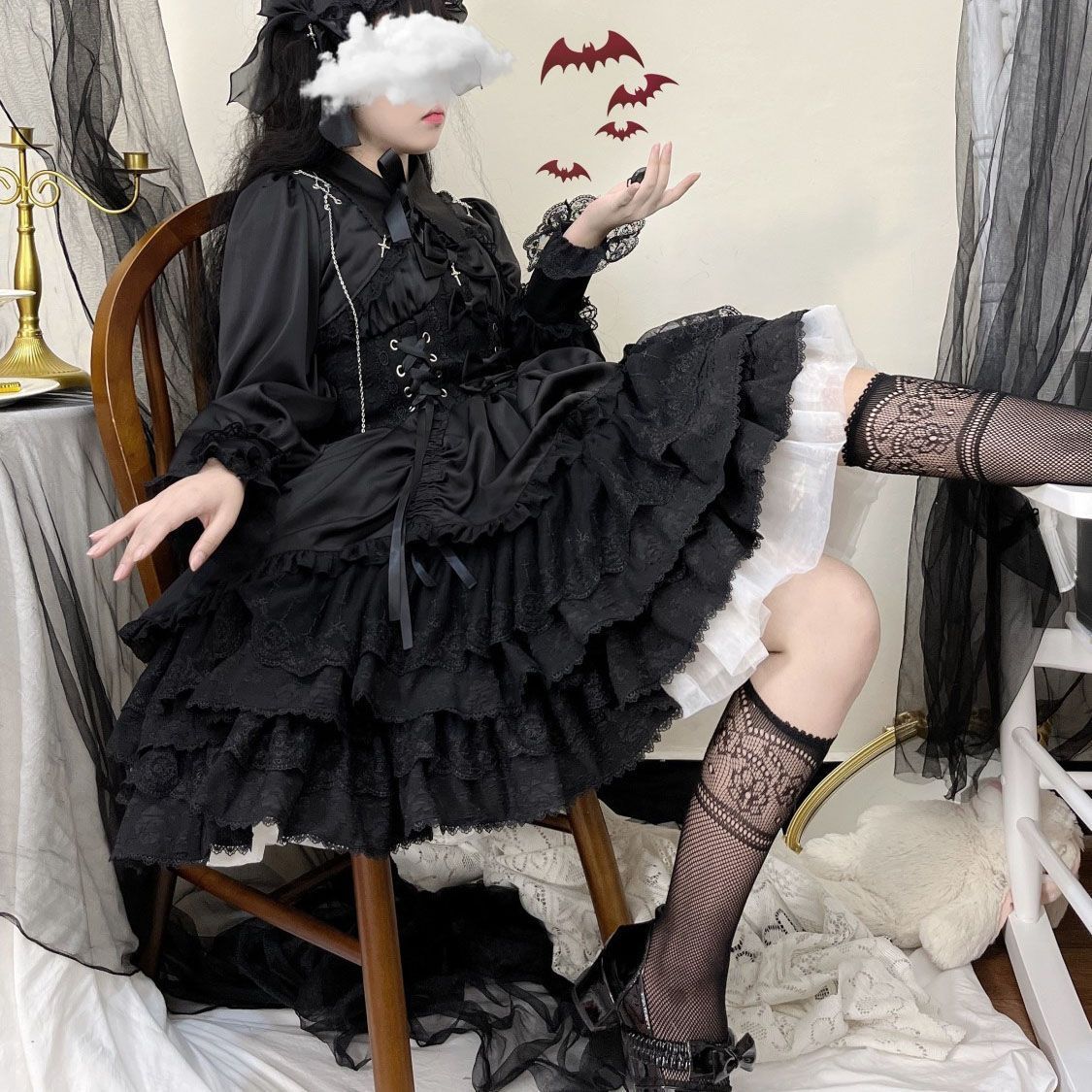 オリジナル lolita 日常ゴシック暗黒系ロリータJSKワンピース L359＃