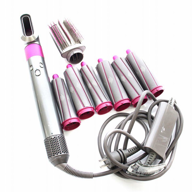 ダイソン Dyson HS01 ヘアスタイラー ドライヤー ブラシ カーラー 付き グレー ピンク WF2-JP-PBA0418A |KU ●D
