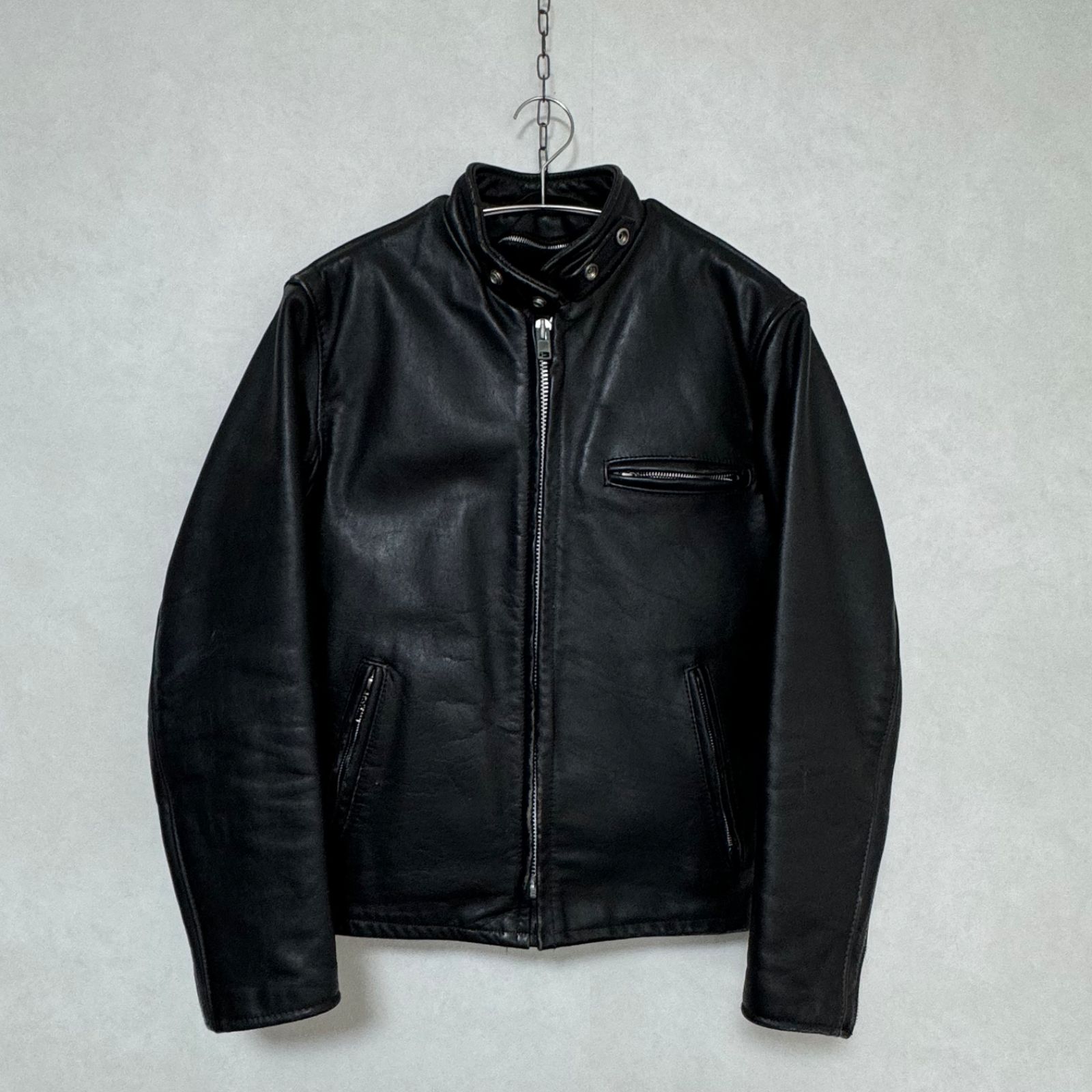 古着 SCHOTT 641 ライダースジャケット シングル インナーボア付き 短 