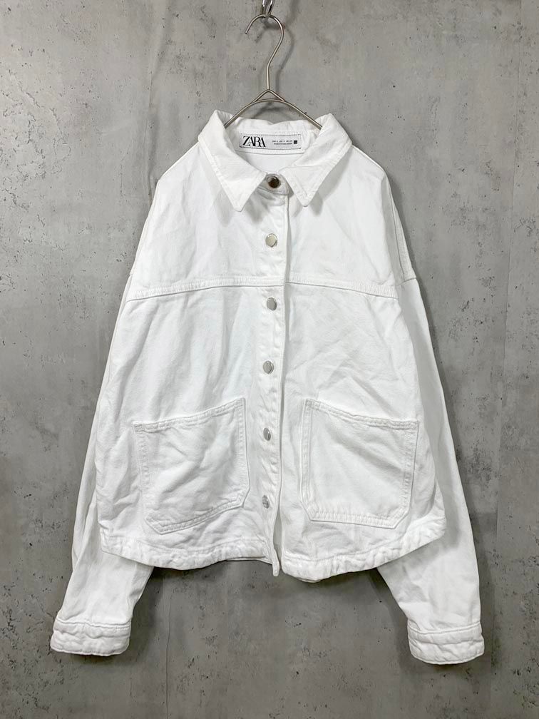 ZARA ザラ Gジャン デニム ジャケット sizeS/白 □□レディース