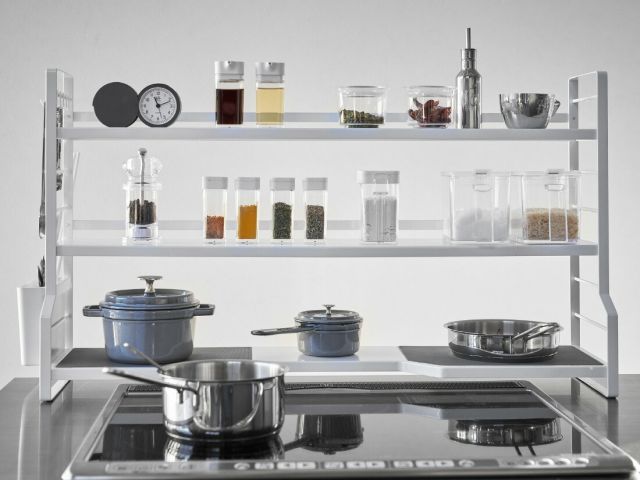 tower コンロ奥ラック 3段 ホワイト NEXPOTALLINN_EU