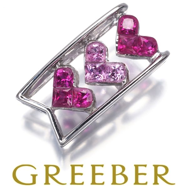 QVC ペンダントトップ ルビー 0.27ct ピンクサファイア 0.13ct