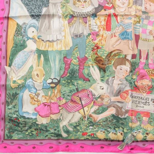 エルメス カレ90 おとぎ話 FAIRYTALES シルク スカーフ マルチカラー