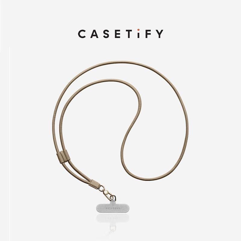 スマホショルダー Casetify グレージュ スマホストラップ 携帯ストラップ 平日発送 ストラップ 調節可能 首かけ 肩掛け 斜めがけ 落下防止 紛失防止 ショルダー