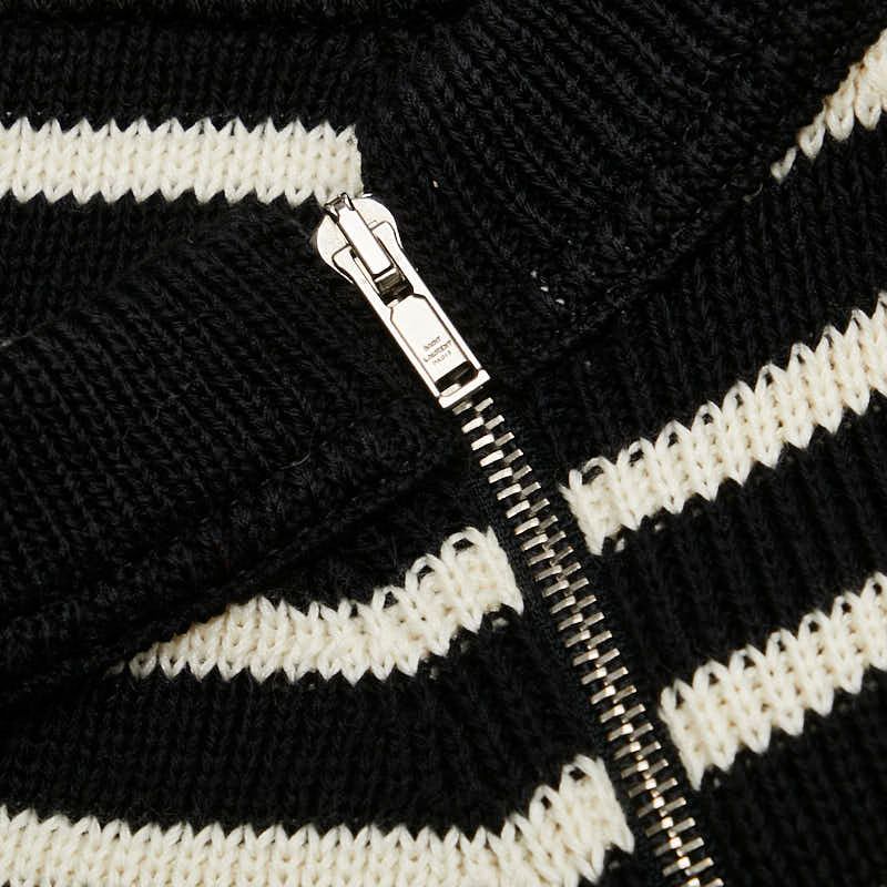 SAINT LAURENT - サンローラン ボーダー ニット サイズ：XS コットン レディース SAINT LAURENT 【1-0180861】 サンローラン ボーダー ニット サイズ：XS ホワイト ネイビー