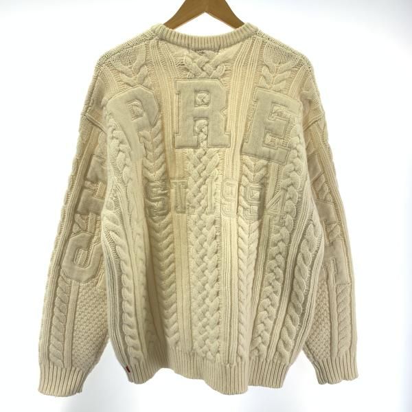 Supreme Appliqu Cable Knit Sweater サイズM ベージュ シュプリーム 19