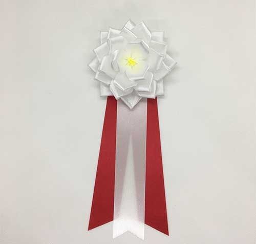 徽章リボン 中リボンバラ 白 12個入 渡辺徽章