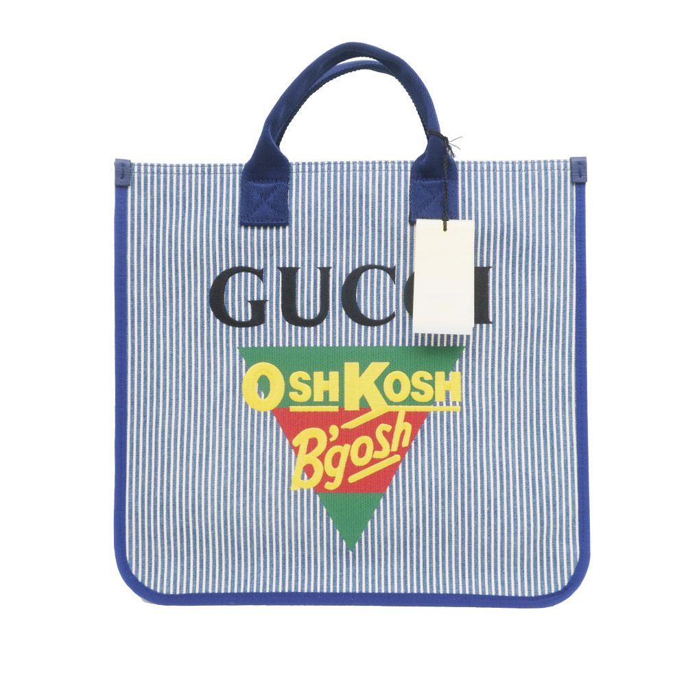 Gucci ロゴ柄 トートバッグ ベージュ/青 Gucci ロゴ柄 トートバッグ ベージュ/青