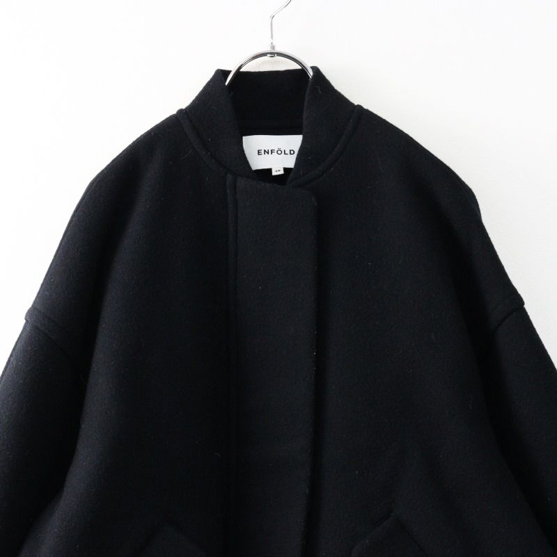 定価7.1万 2024AW エンフォルド ENFOLD STADIUM-JUMPER 38/ブラック  