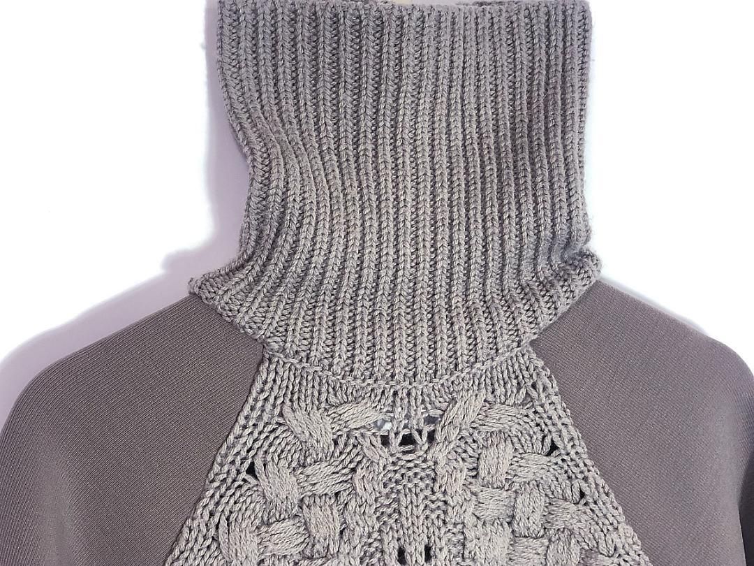 美品/希少□MM6/マルジェラ アルパカ混 ドッキング ニット/スウェット  