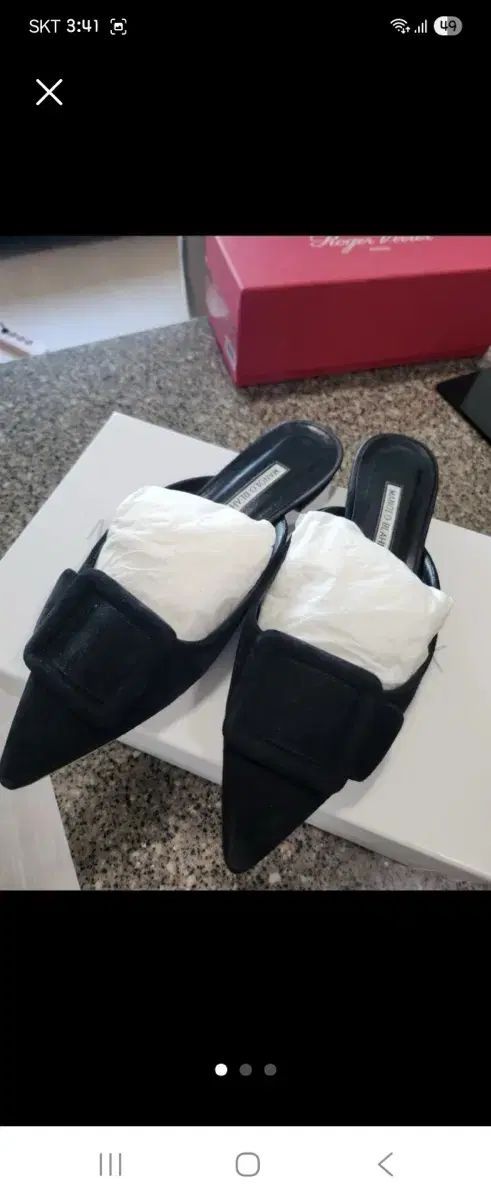 Manolo Blahnik マノロブラニク 黒 スリッパ ミュール