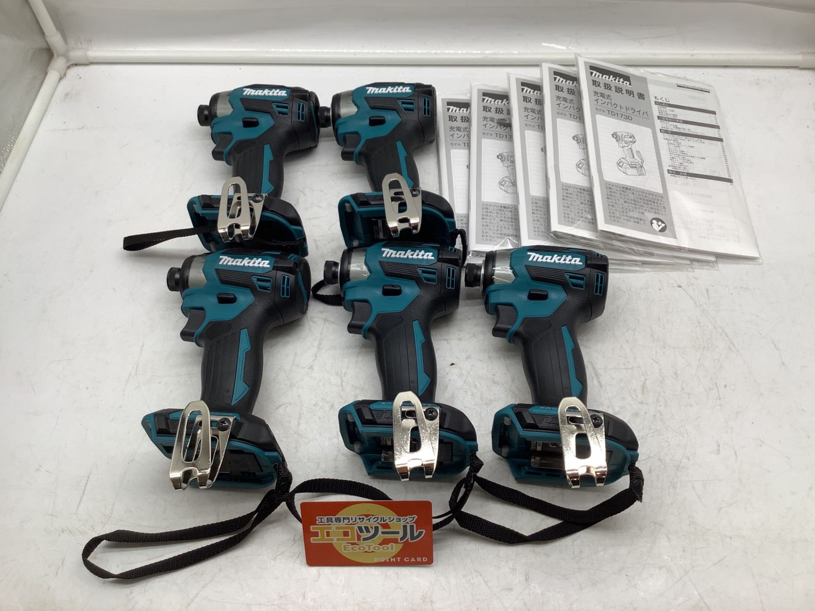 〇 |5台セット Makita|マキタ 18v充電式インパクトドライバ TD173DZ 青|Blue 5台セット ITQQML0OT9DI エコツール岡崎インター店 M01